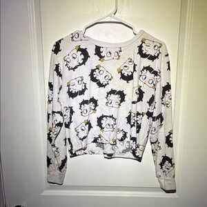 Betty Boop Black and White Long Sleeve Top